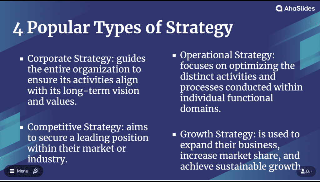 4 popular types of strategy 
