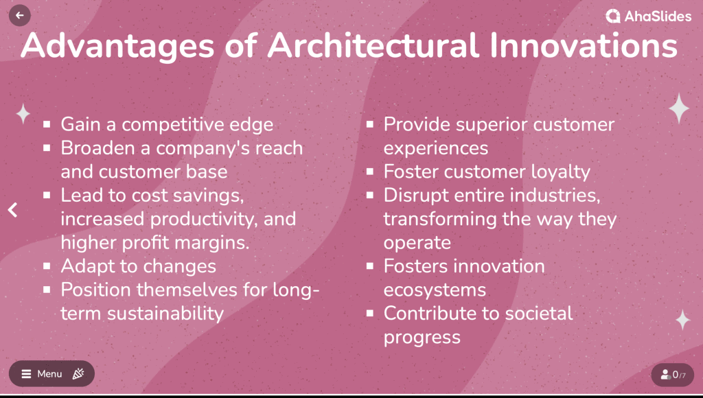 advantages of architectural innovations
