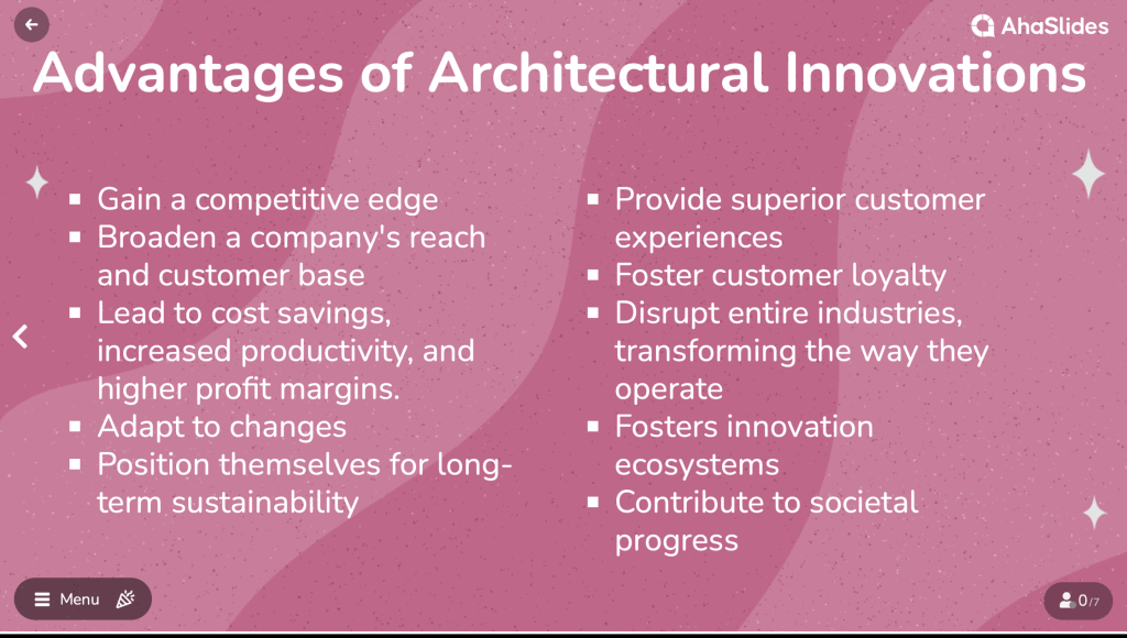 avantages des innovations architecturales