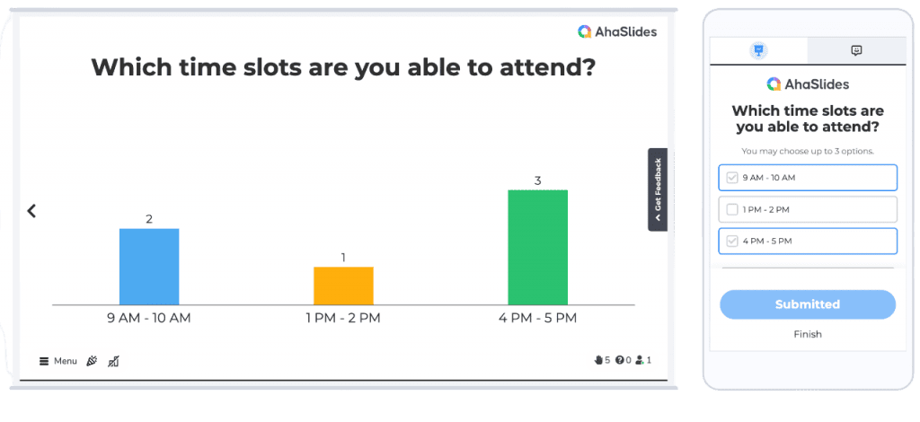 AhaSlides features | Interactive live poll