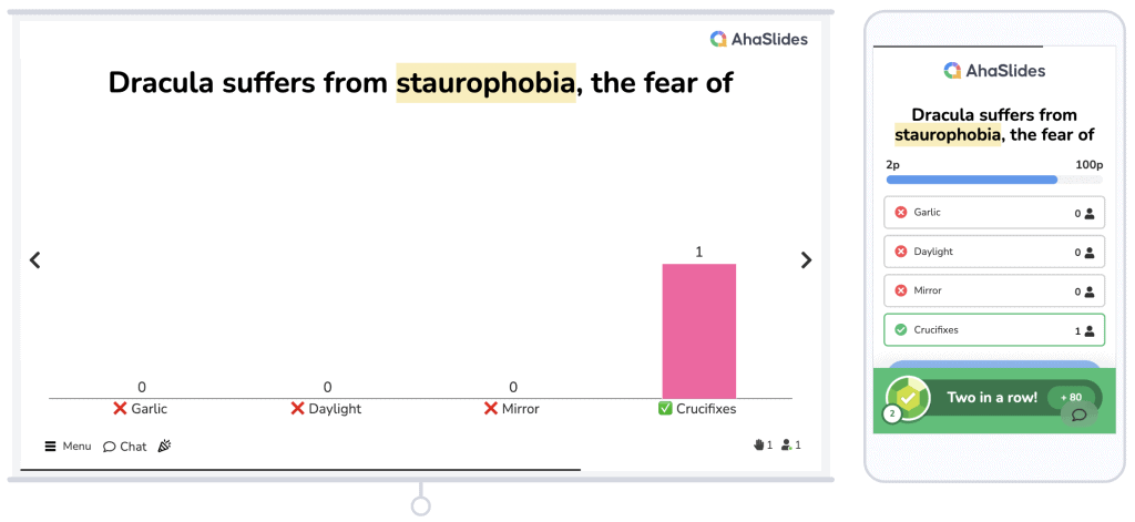 Prueba de opción múltiple de AhaSlides