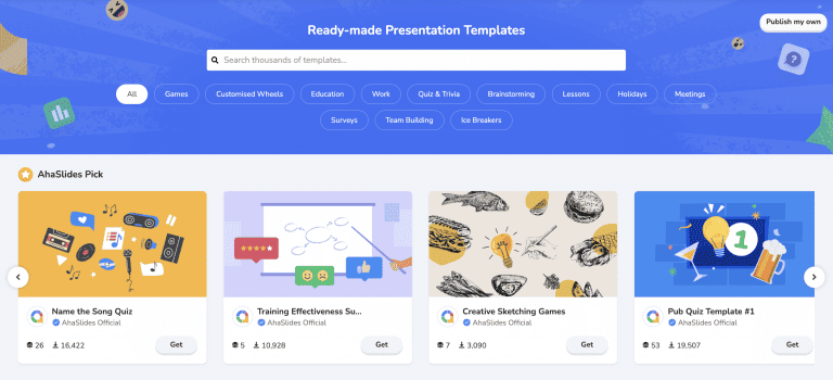 Pustaka cithakan umum AhaSlides