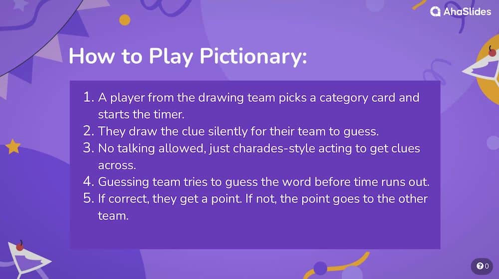 How to play Pictionary
