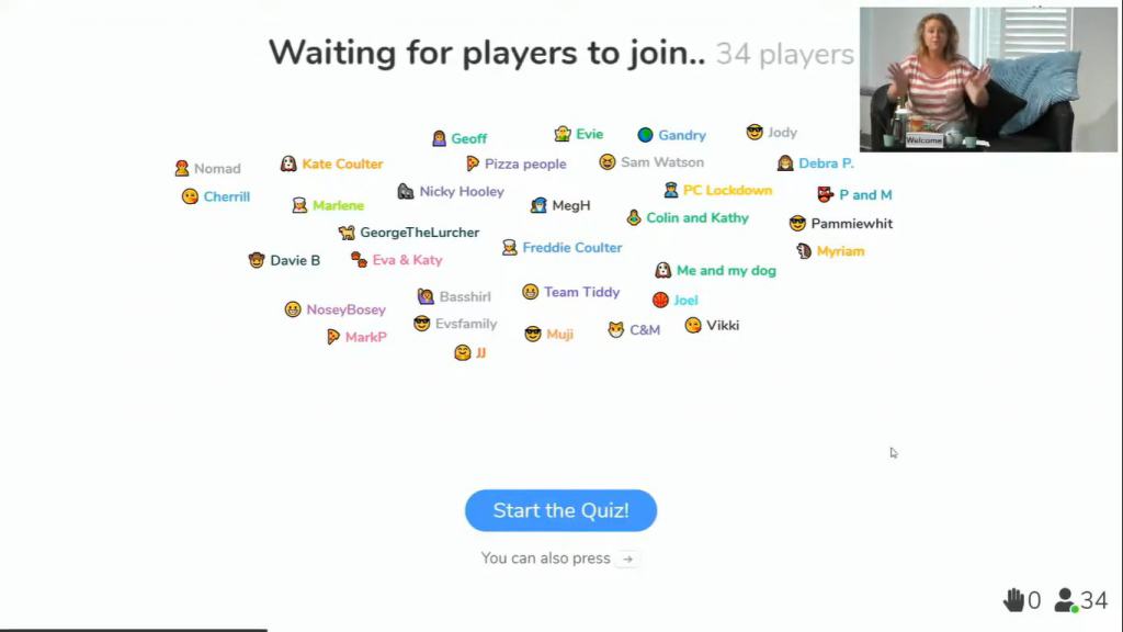 The lobby screen of a quiz host, waiting for players to join at AhaSlides