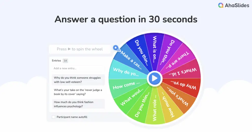 Веселі ігри «Криголам» для дорослих – Використовуйте обертове колесо AhaSlides, щоб випадково вибрати запитання