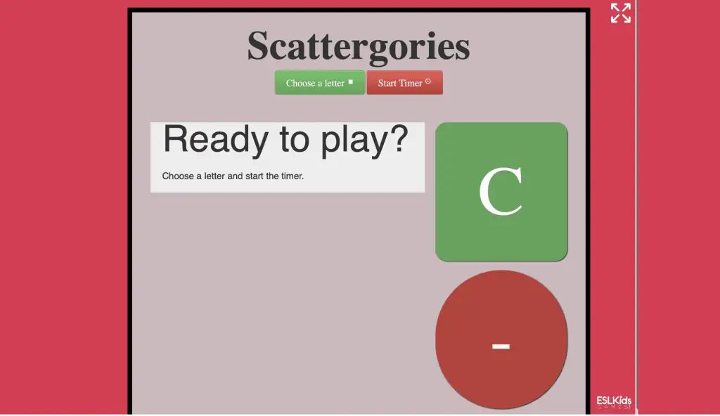 scattergories онлайн ойын генераторы