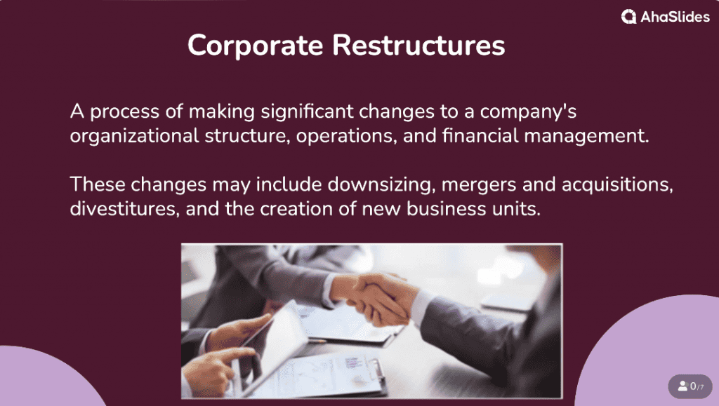 Corporate Restructures