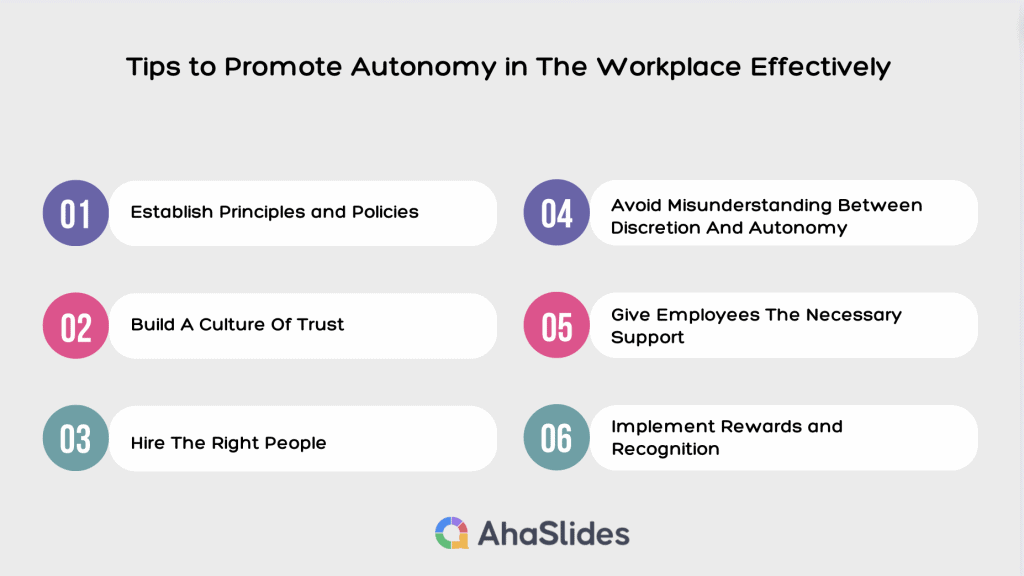 how to improve autonomy in the workplace