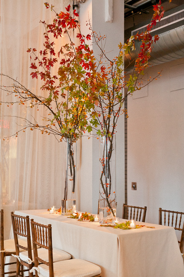 centros de mesa de boda de otoño