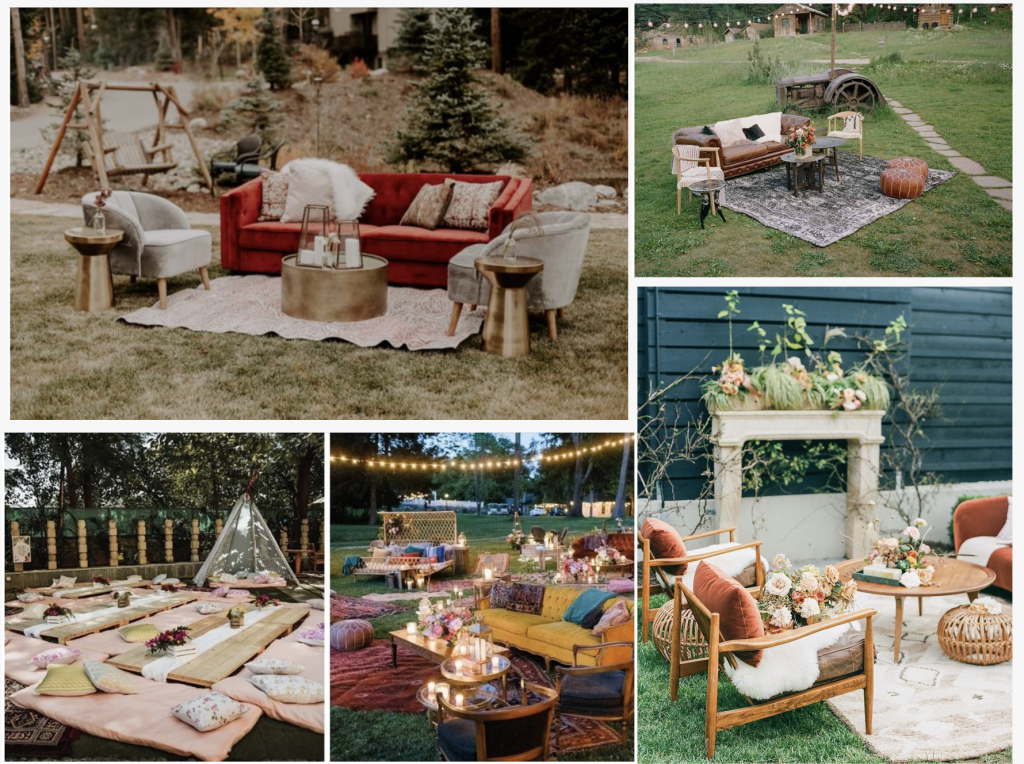 Cozy romantic backyard wedding ideas
