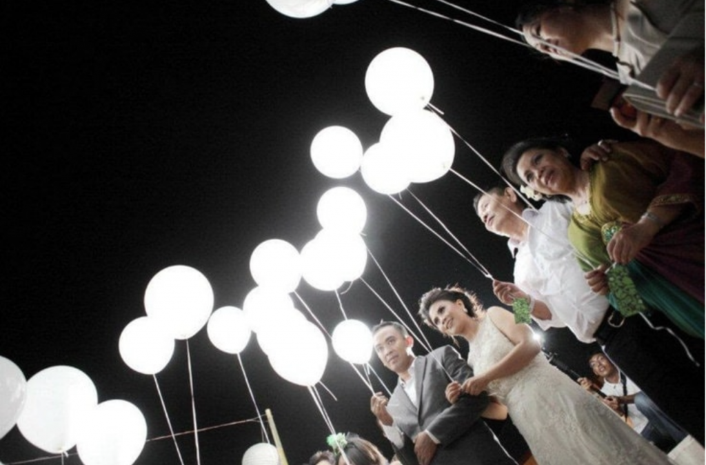 Decoració de casament amb globus