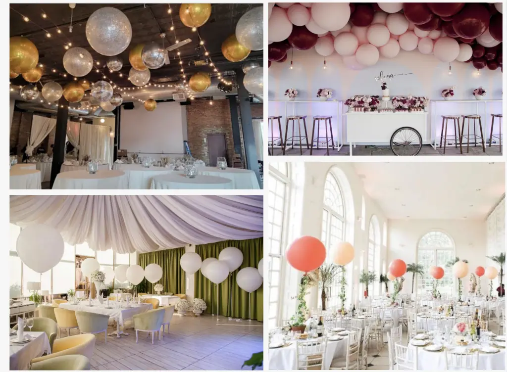 Dekorasi prasaja karo Balon kanggo Wedding