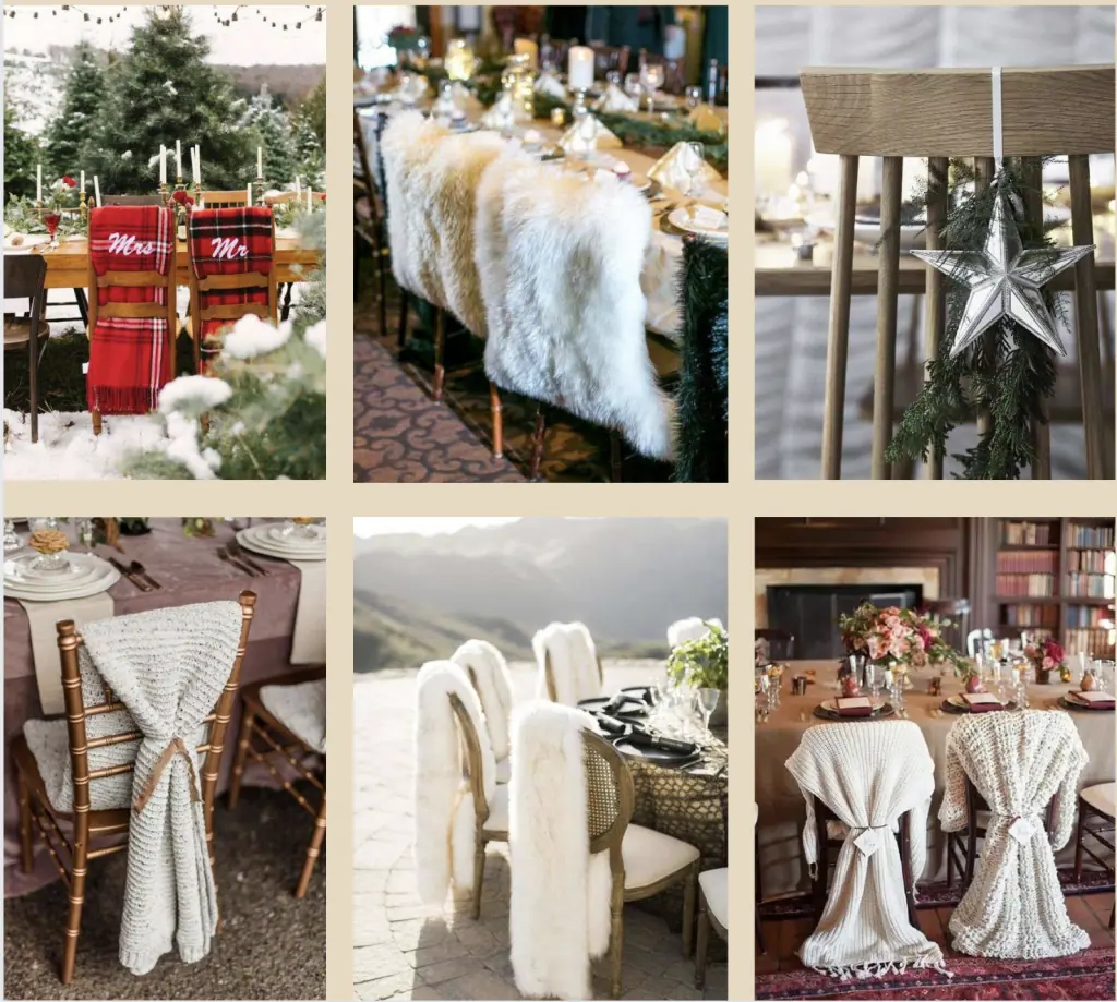 Zimske navlake za vjenčane stolice