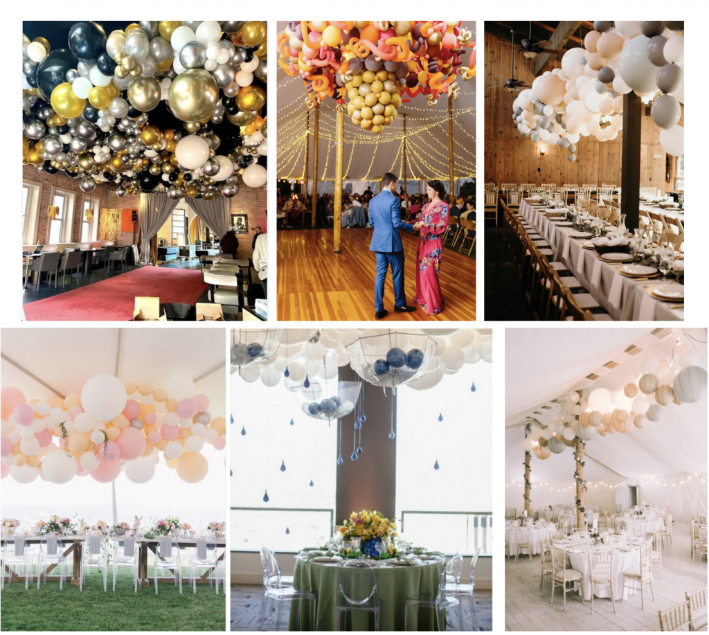 свадебный потолок из воздушных шаров