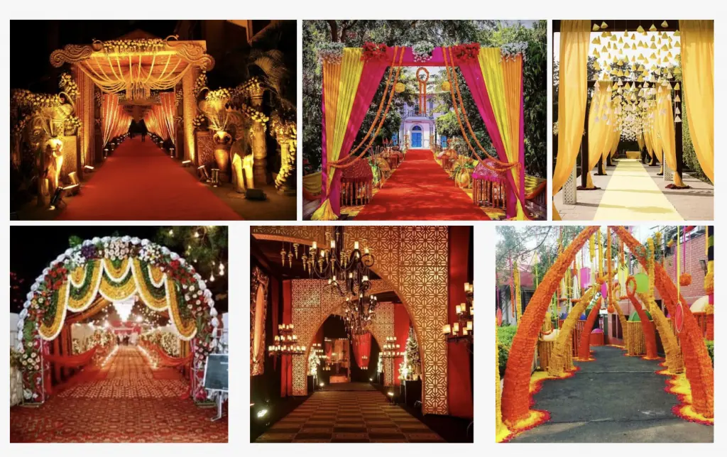 Decoratiune poarta de intrare nunta indiana