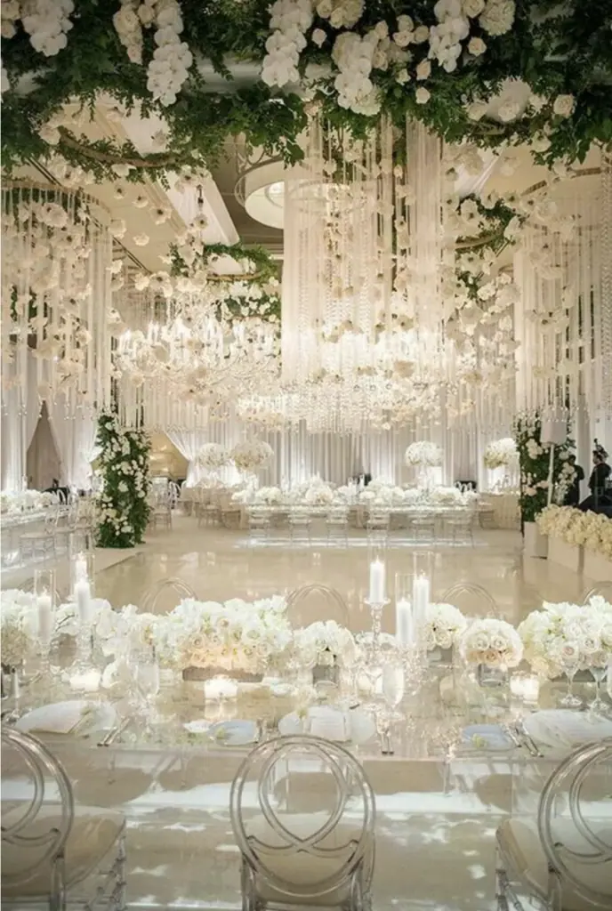 Elegante decoración de escenario de boda