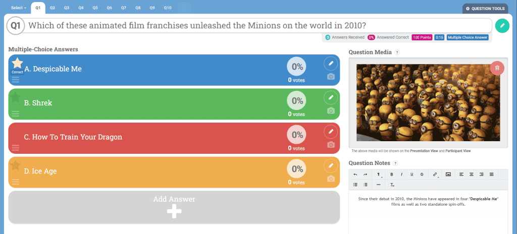 En ce qui concerne les applications de présentation interactive, vous pouvez essayer Crowdpurr, un logiciel de présentations interactives.