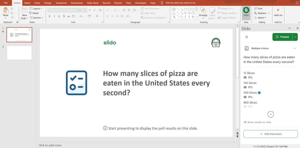 Slido Add-In kwa PowerPoint