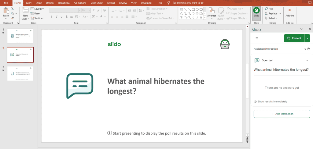 Slido Add-In for PowerPoint