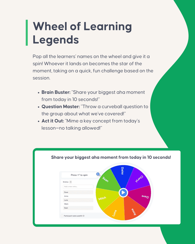 Why you should use a spinner wheel for your interactive training