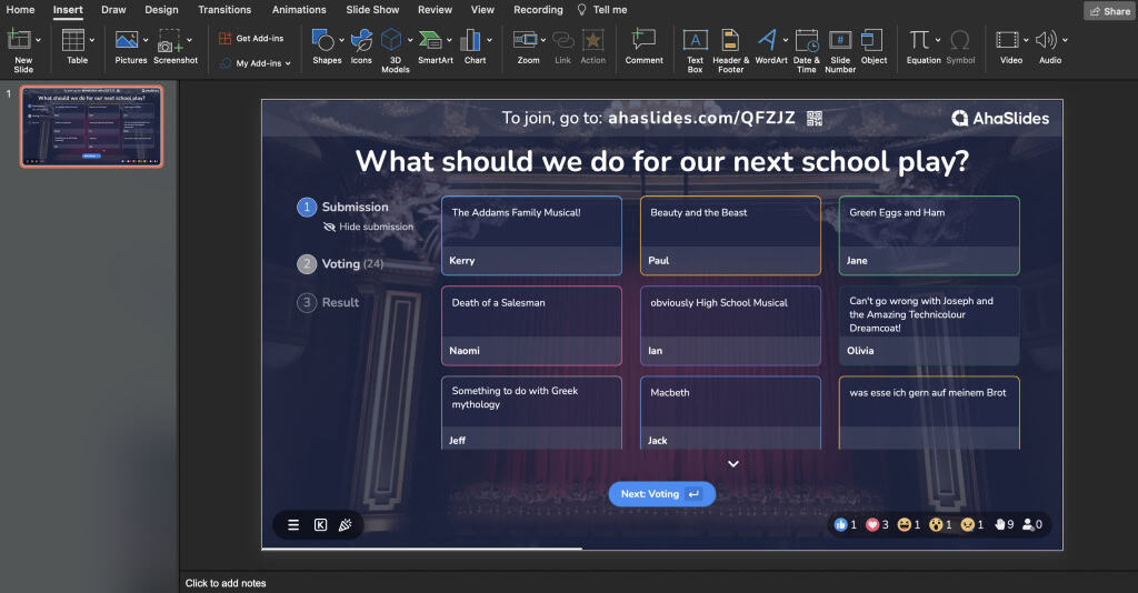 an ahaslides brainstorming slide on powerpoint presentation 