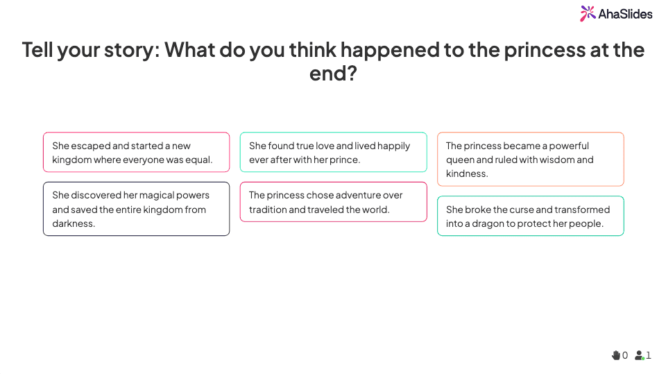 open-ended slide with audience responses