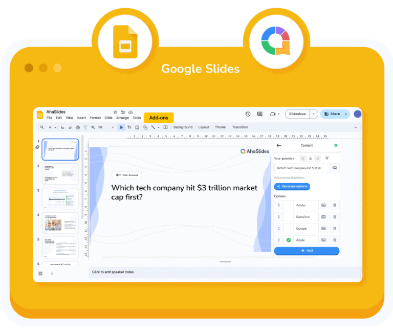 ahaslides google slides integriĝo standardo