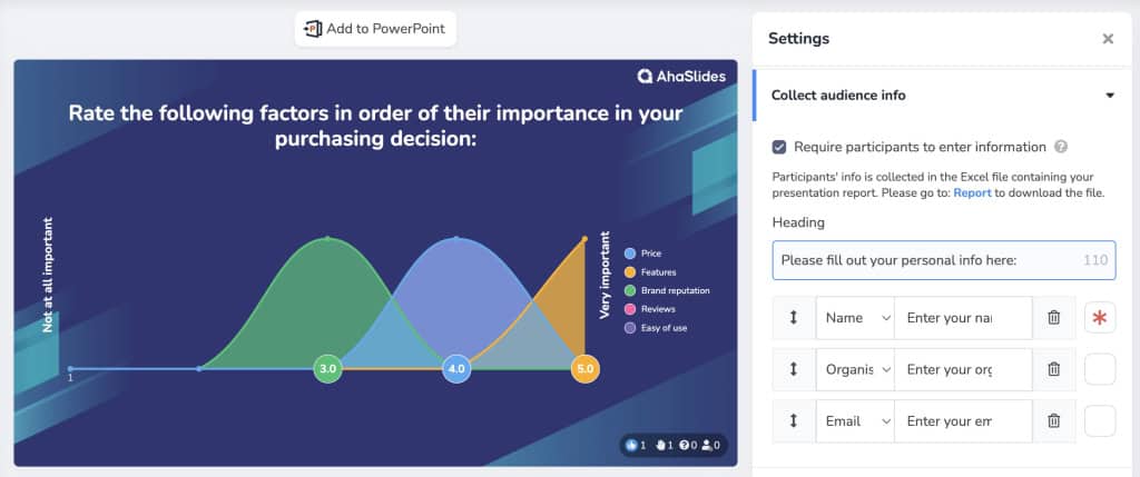 பார்வையாளர்களின் தகவல் சேகரிப்பு ahaslides