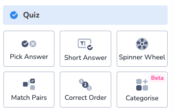 6 types of quizzes from ahaslides