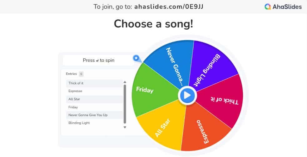 spinner wheel ahaslides