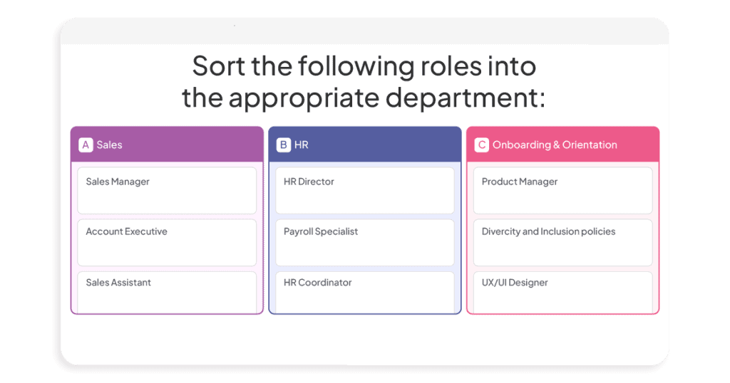 categorise quiz ahaslides