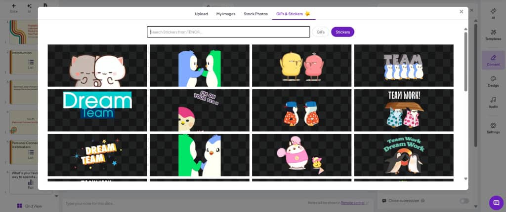 GIF ומדבקות AhaSlides
