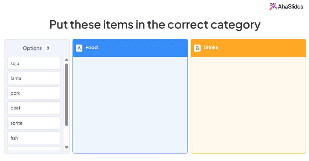 categorise ahaslides