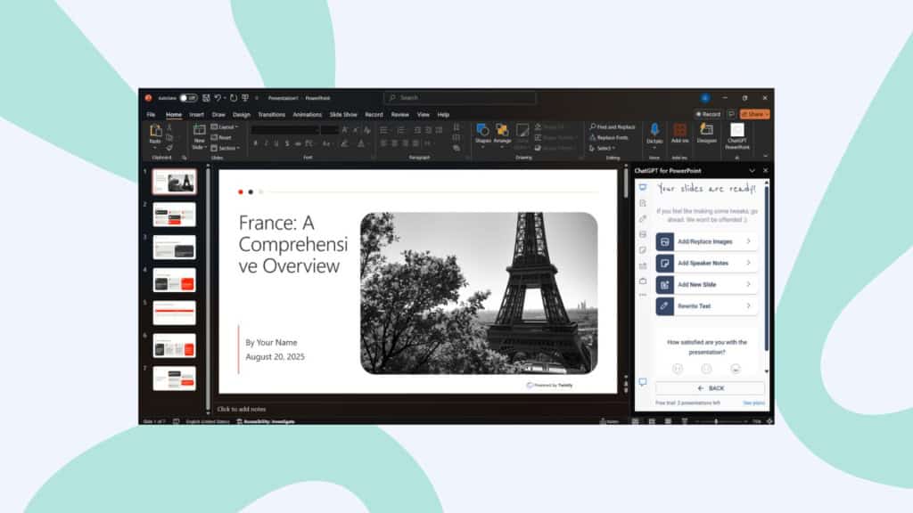 offeryn deallusrwydd artiffisial: chatgpt ar gyfer powerpoint