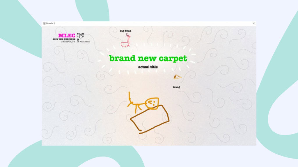 Jugar a Drawful 2 en una fiesta virtual.